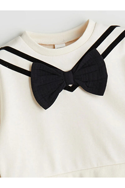 LC Waikiki Crew Neck Bow Detailed Girl's Dress