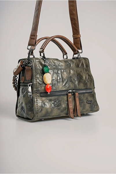 ÇÇS Women's Stone Detailed Leather Shoulder and Hand Bag