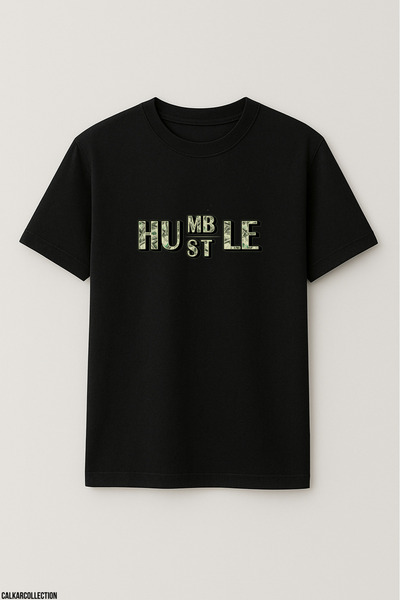 CALKARCOLLECTION Unisex supradimensionat Humble sau Hustle tricou