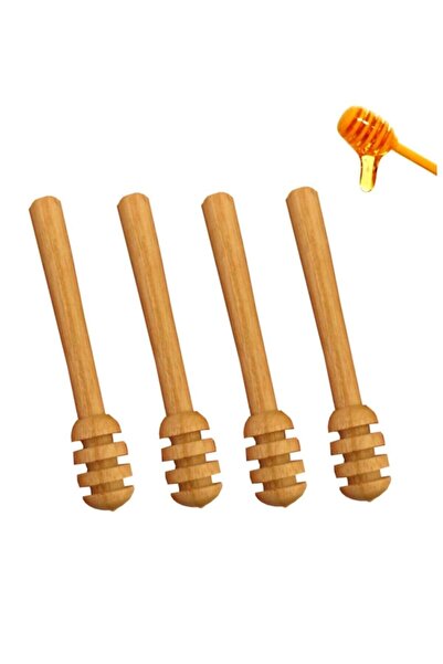 Buççin 4 Pieces Wooden Honey Spoon - Fish Spoon Set for 1 Person Steel Multic...