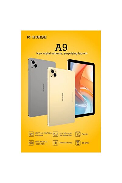 M HORSE جهاز لوحي M-Horse A9 الجيل الخامس - سعة 128 جيجابايت، رام 8 جيجابايت