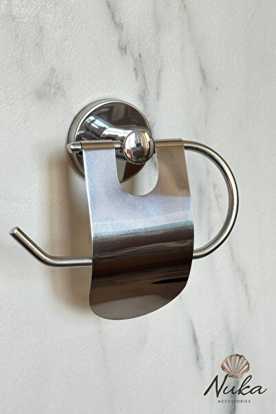 Nuka Ev Aksesuarları Krom Dar Kapaklı Tuvalet Kağıtlığı Wc Kağıtlık Tuvalet K...