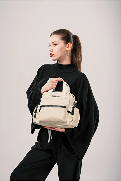 ÇÇS Women's Fabric Bag with Hand and Shoulder Straps