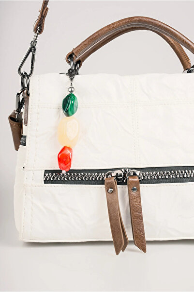 ÇÇS Women's Stone Detailed Leather Shoulder and Hand Bag