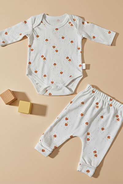 Lindakids 1. Kalite Suprem Penye % 100 Pamuk Desenli Bebe Yaka Uzun Kol Bebek...