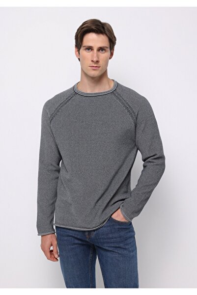Colin's Regular Fit Yuvarlak Yaka Jakarlı Erkek Lacivert Kazak