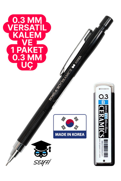 SEYFİKİRTASİYE 0.3 MM VERSATİL KALEM VE 1 PAKET 0.3 MM UÇ 0.35 mm uçlu kalem