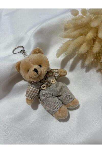 NaturessCo Peluş elbiseli ayıcık anahtarlık kapı süsü süsleme