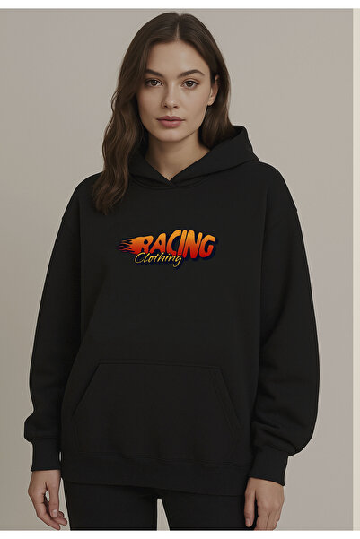 Advantage Φούτερ με κουκούλα Racıng Clothing Design Μαύρο Oversize