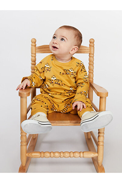 LC Waikiki Peak Yeni Sezon Bisiklet Yaka Baskılı Erkek Bebek Pijama Takımı