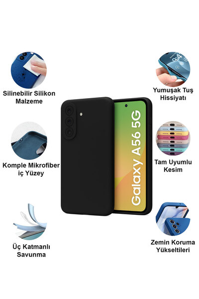 CEPSTOK Samsung Galaxy A56 Kılıf Lansman Premium Silinebilir Silikon
