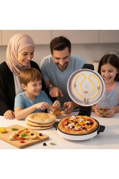 Generic فرن كهربائي لصنع البيتزا: فرن محمول داخلي غير لاصق، مزدوج الحرارة، لتحضير البيتزا والوجبات الخفيفة الشهية