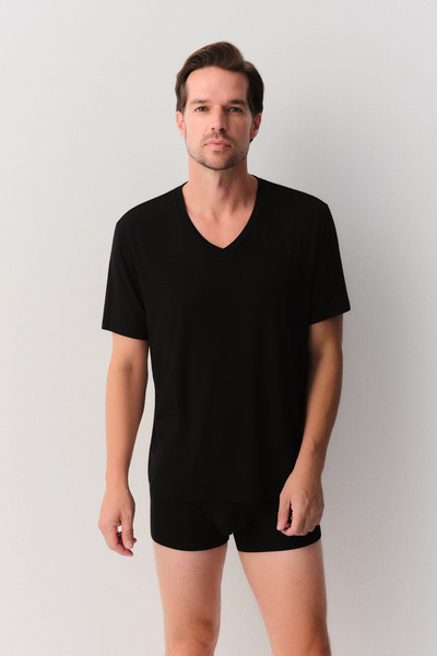 SUWEN Erkek Modal V Yaka T-Shirt