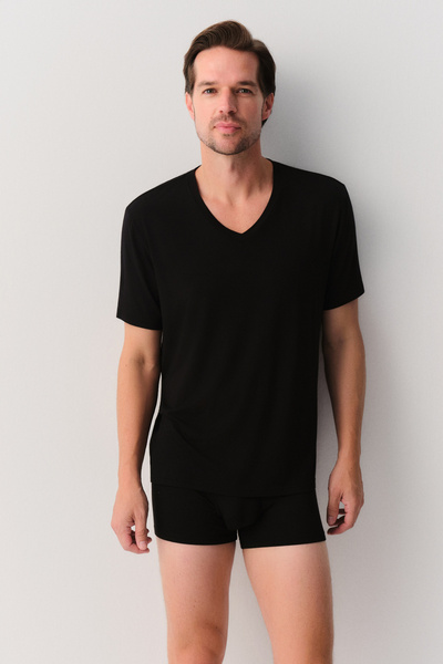 SUWEN Erkek Modal V Yaka T-Shirt