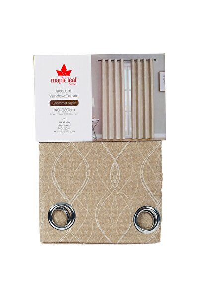 MAPLE LEAF Home Jacquard Window Curtain 140 x 260cm Taupe