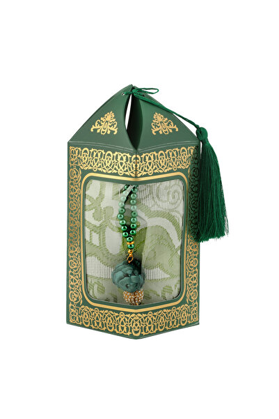 MAPLE LEAF Islamic Prayer Mat and Tasbeeh Gift Set 63x120cm Green