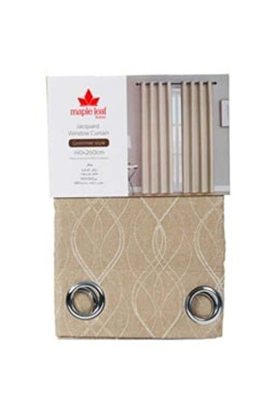 MAPLE LEAF Home Jacquard Window Curtain 140 x 260cm Taupe
