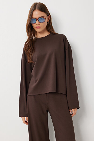 Lovelyİstanbul Basic Alt-Üst Örme Takım LCR0102 KAHVERENGİ