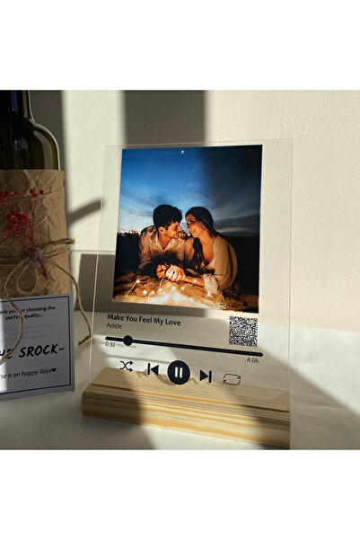 Kaya Baskı Kişiye Özel Spotify Cam Plak – Fotoğraflı Şarkı Tasarımlı Hediyeli...