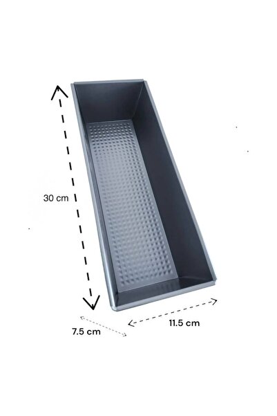 OEM Tavă de copt pentru pâine, Cozonac, dreptunghiulară, antiaderentă, ideală pentru cuptor, 30x11.5x7.5 cm, neagră/gri