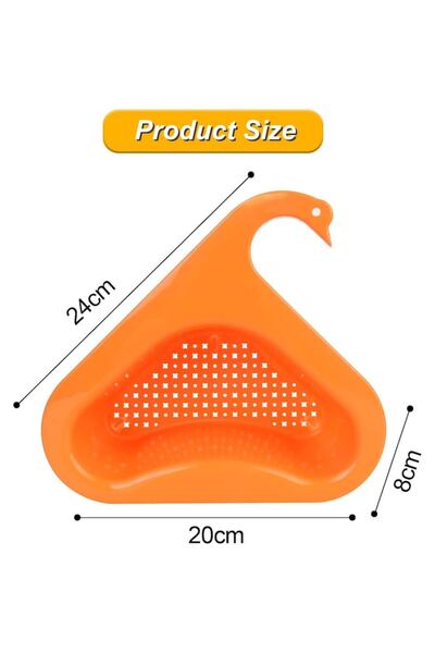 OEM Set 2 strainers for vegetables for sink, Orange/Turquoise