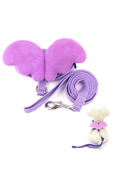 OEM Ham cu lesă pentru pisici și câini de talie mică, cu aripi de înger, reglabil, violet