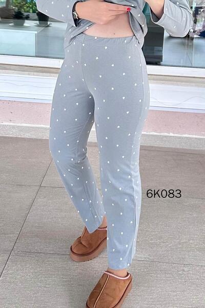 İnce Topuk 100% Cotton Pajama Set 6K083