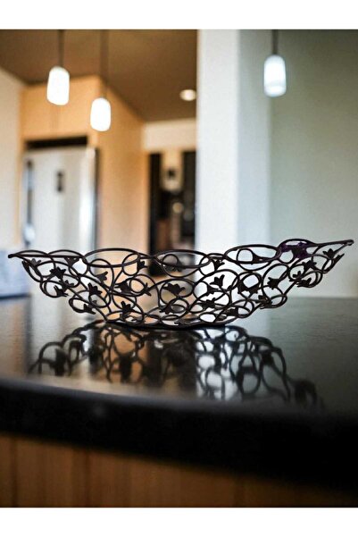 Hureggo vintage metal kayık desen dekoratif mumluk & 38 cm