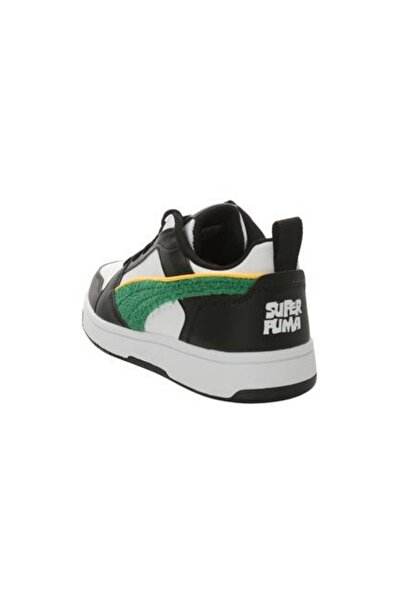 Puma Rebound V6 Lo Super Jr-White-Green-Black Children's Shoes-White