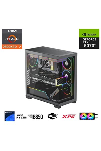 ETERNAL POWER RYZEN 7 9800X3D 32GB DDR5 1TB M.2 RTX 5070Tİ B850 WIFI 750W 240M