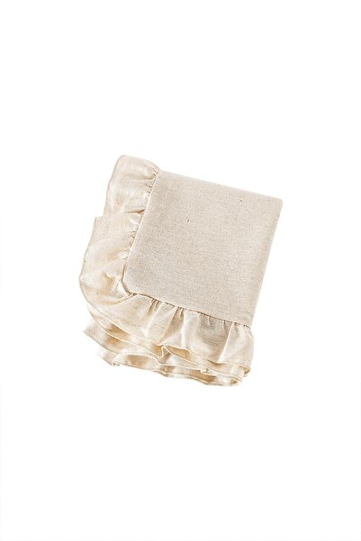 Denizli Concept Ecru Runner with Ruffled Edges - Selendi Soft Color - Cotton Polyester 50X150Cm