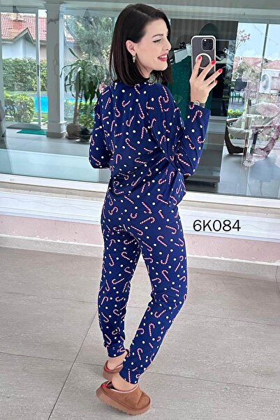 İnce Topuk 100% Cotton Ribbed Pajama Set 6K084