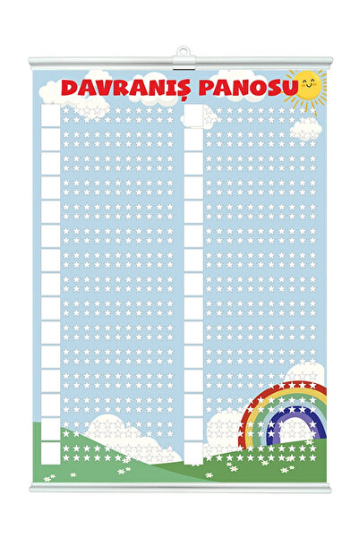 heptex Öğrenci Sınıf İçi Davranış Panosu Branda Boyanabilir 30 Kişilik 70x100 Çıtalı