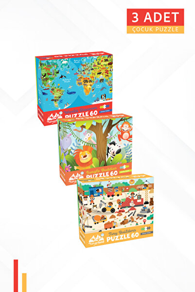 Neverland 3 ADET 60 PARÇA - DÜNYAYI KEŞFET VE MİNİK İNŞAATÇILAR VE ORMAN ARKA...