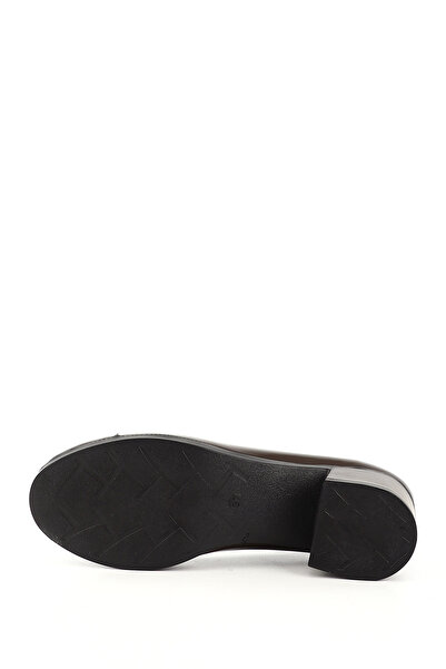 GÖNDERİ(R) Women/Girls Brown Patent Leather Short Thick Heeled Genuine Leather Shoes