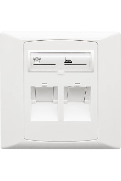 10Gtek Set of 2 panels for Ethernet cable CAT6 10Gtek, plastic, white, 2 ports