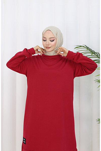 sefamerve Armalı Tunik 0012-32 Açık Bordo