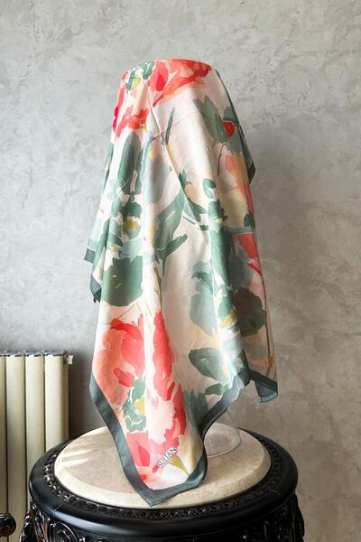 Sultan Eşarp شال من الخيزران منقوش بنقش السلطان - موديل غيزيم - DK02-10