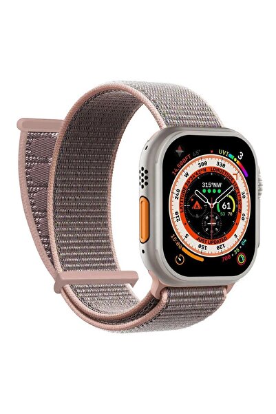 Microsonic Apple Watch SE 3 40mm Hasırlı Kordon Woven Rose Gold