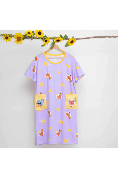 1way قميص منزلي قصير برسوم كرتونيه