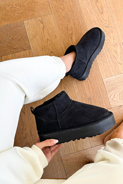 Banksy Tüylü Ultra Mini Boy Kadın Bot Ayakkabı