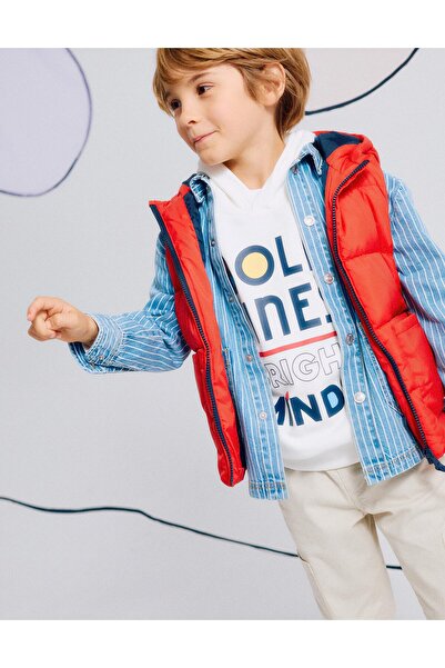 Ziddy Hooded Padded Gilet for Boys, Red