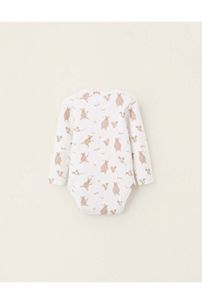 Ziddy Pack of 2 Cotton Bodysuits for Baby Boys 'Family Love', Blue/White