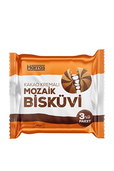Harras Mosaic Biscuit Tea Time Snack with Cocoa Cream Filling 4 X 300 Gr