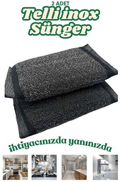 HerkeseUygun ( 2 Adet ) Sihirli Inox Paslanmaz Telli Bulaşık Süngeri