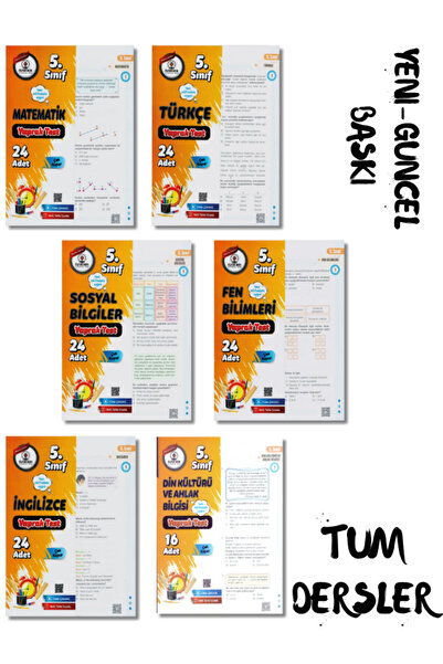 ÖZDEBİR YAYINEVİ 5.Sınıf Tüm Dersler Yaprak Test Seti Güncel Yeni Baskı 6 Ders Birden