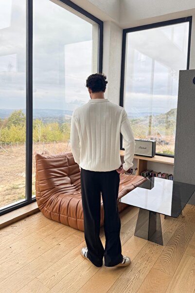 Flaw Wear Striped Zipper Knitwear Sweater