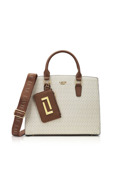 Lavie Luxe حقيبة يد نسائية متوسطة الحجم من مونو إيلي 25 (أبيض فاتح)