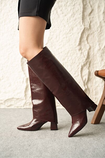 MODAADAM Γυναικείες μπότες Wanda - Βουργουνδίας-Λουστρίνι