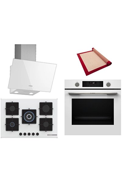 Bosch Beyaz 3 lü Ankastre Set (HUA736EV0T-PNQ7B2P30O-DWK63PJ20T) Buhar Destek...